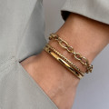 Bracelet acier doré maille ovale allongé