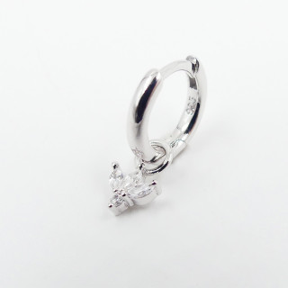 Boucle à l'unité Argent lotus strass