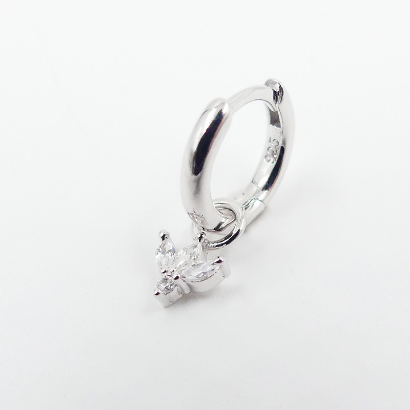 Boucle à l'unité Argent lotus strass