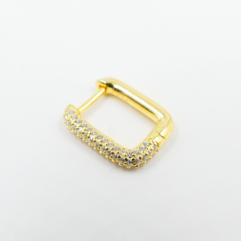 Boucle à l'unité Dorée strass épaisse