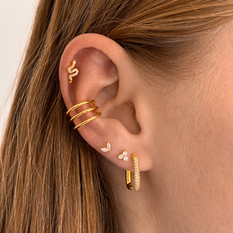Earcuff Doré triple rangs