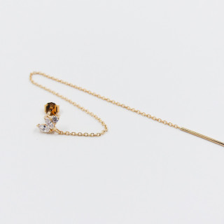 Boucle à l'unité dorée double lotus strass