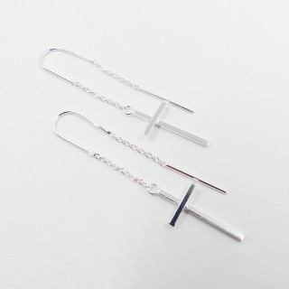 Boucles d'oreilles Argent Croix