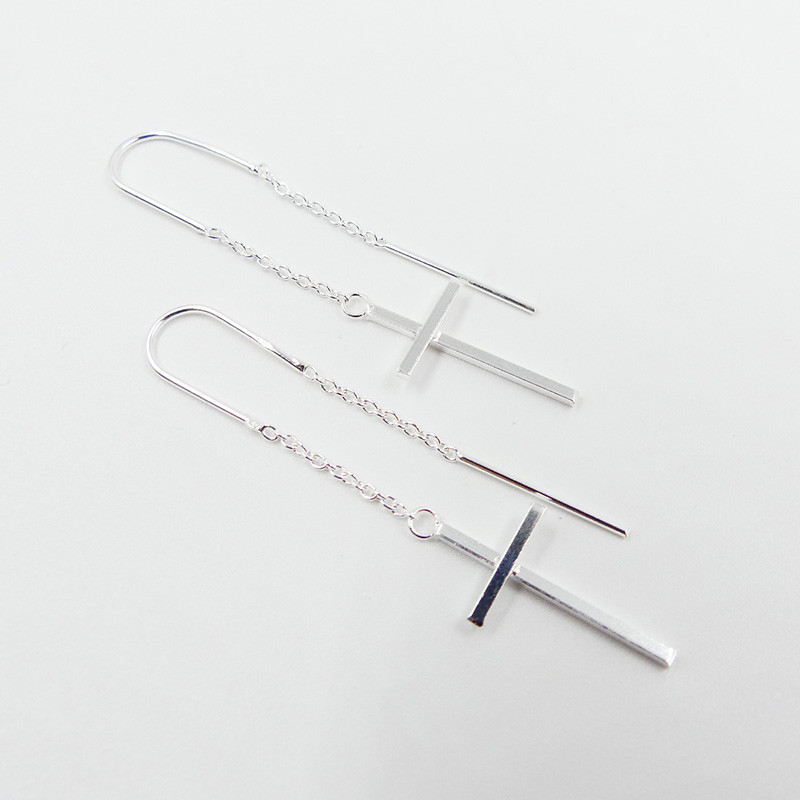 Boucles d'oreilles Argent Croix