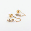 Boucles d'oreilles Doré strass et chaînette