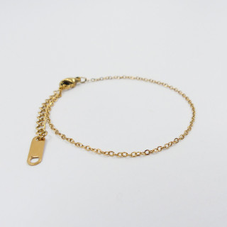 Bracelet chaine simple en acier doré