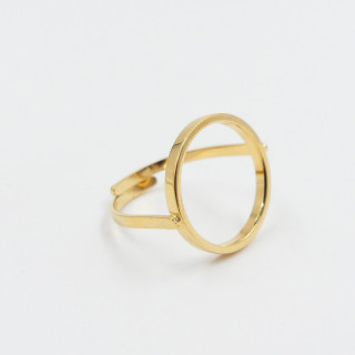 Bague ajustable cercle en acier doré