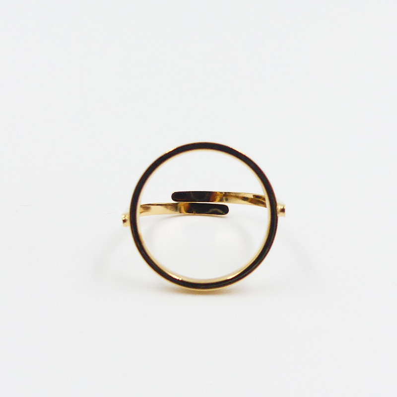Bague ajustable cercle en acier doré