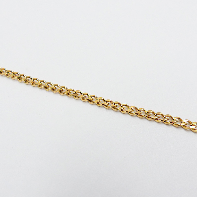 Bracelet chaine petites mailles en acier doré
