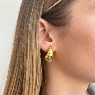 Boucles d’oreilles acier doré Gouttes