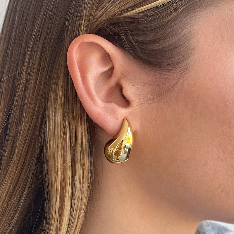 Boucles d’oreilles acier doré Gouttes
