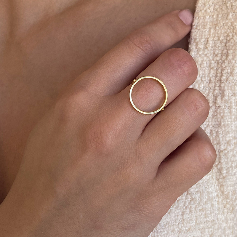 Bague ajustable cercle en acier doré