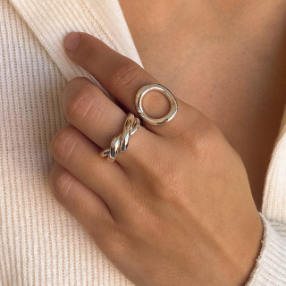 Bague Argent torsadée