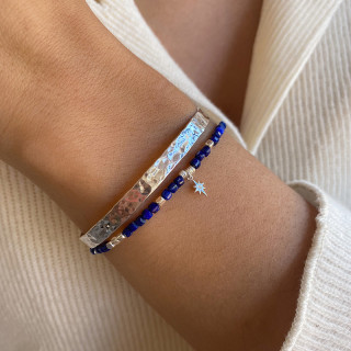 Jonc Ajustable Argent Martelé