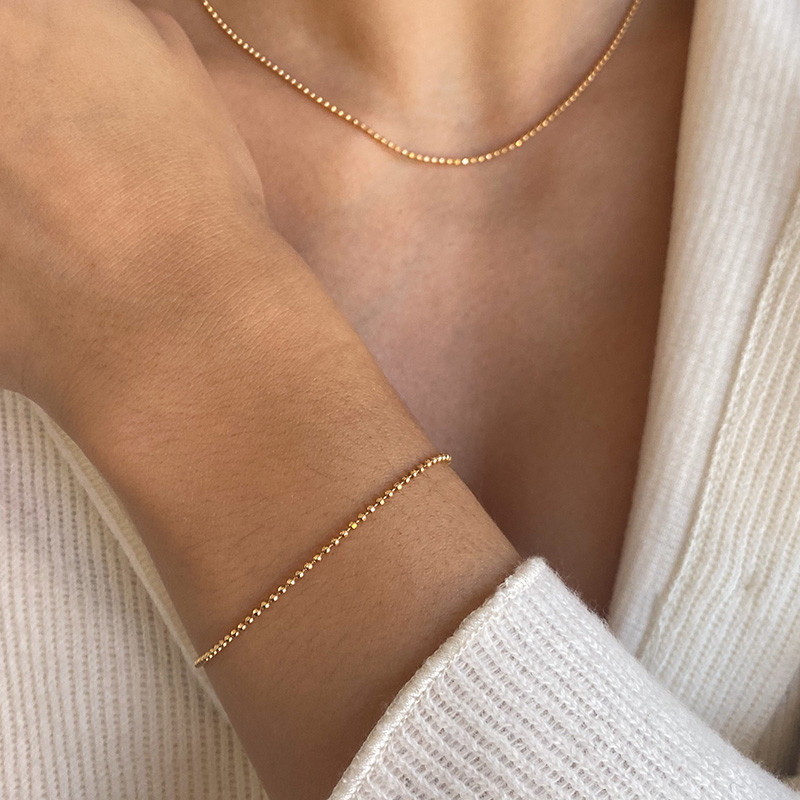 Collier plaqué or maille militaire