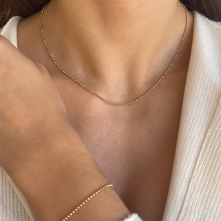 Collier plaqué or maille militaire