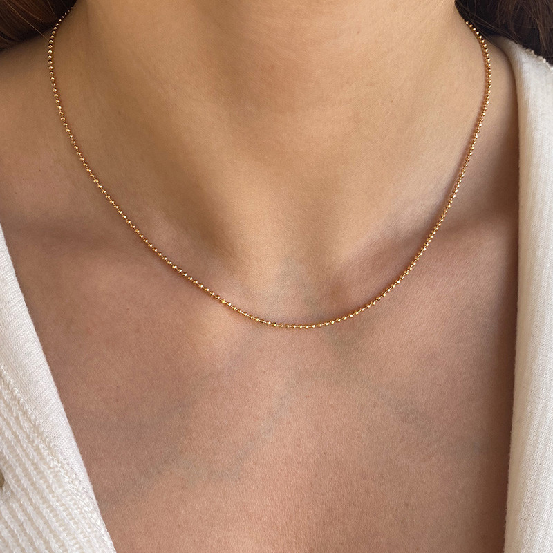 Collier plaqué or maille militaire