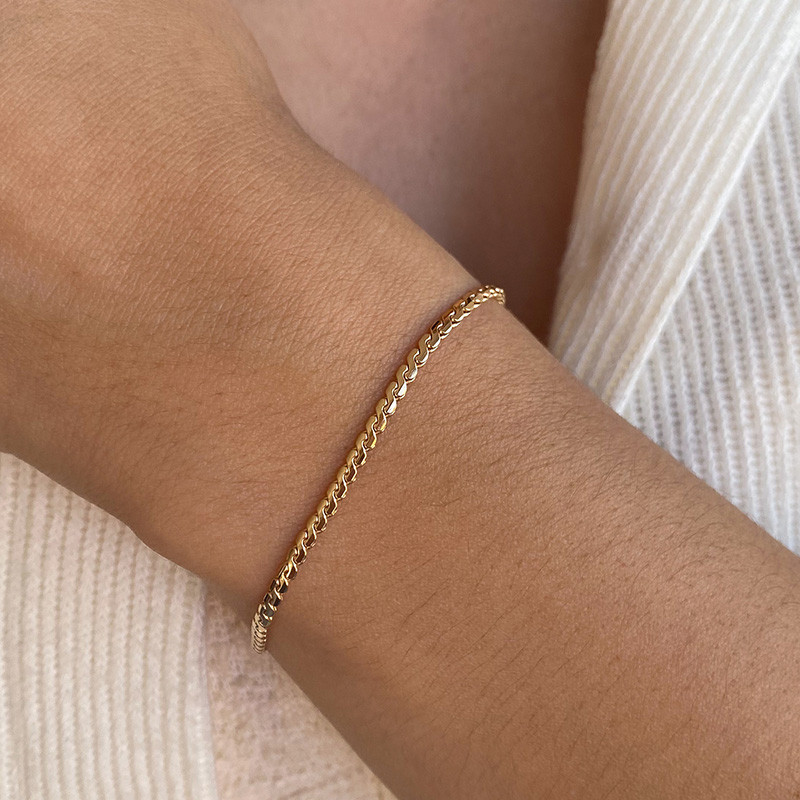 Bracelet plaqué or maille égyptienne