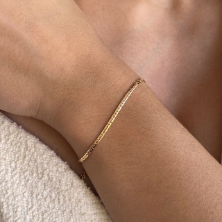 Bracelet plaqué or maille cobra