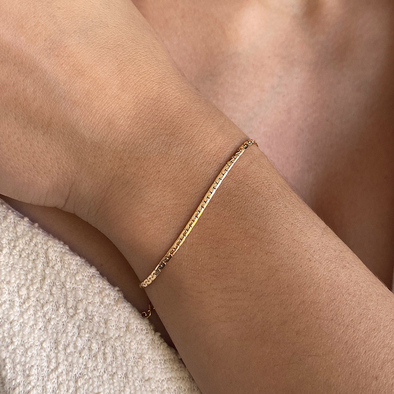 Bracelet plaqué or maille serpentine