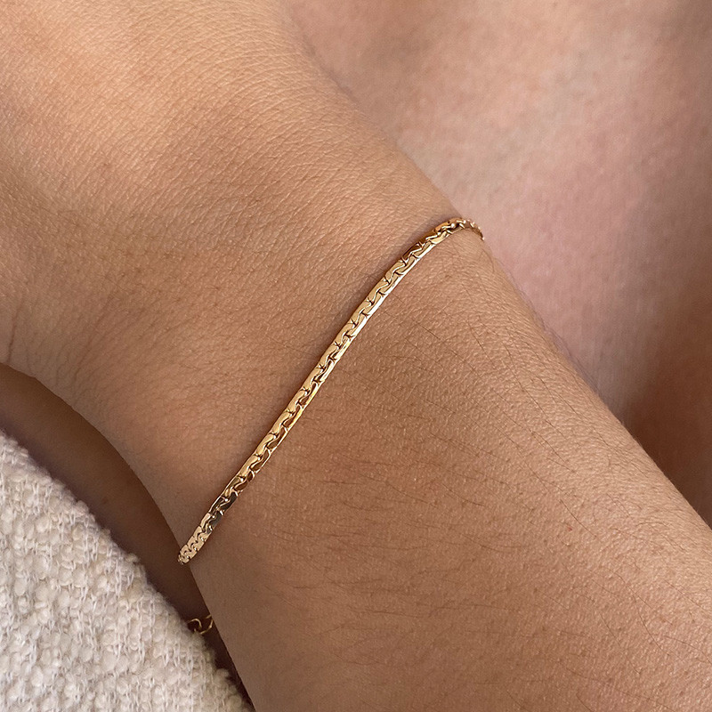 Bracelet plaqué or maille cobra