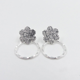 Boucles d’oreilles Argent fleur et cercle