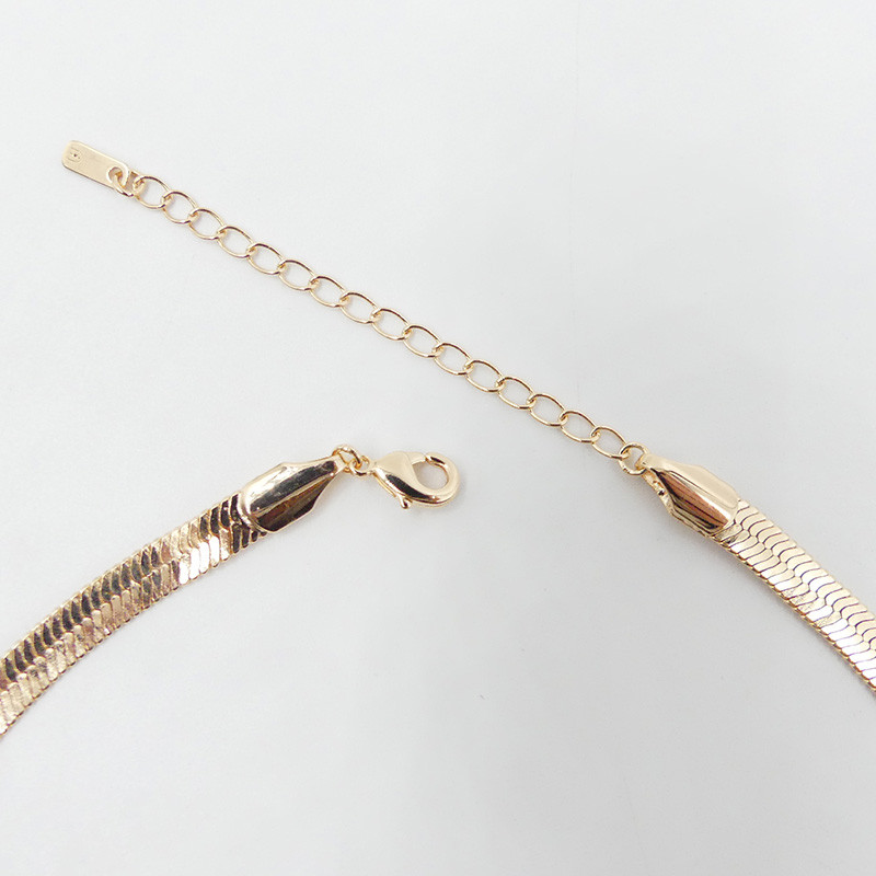 Collier Plaqué Or maille serpent Large