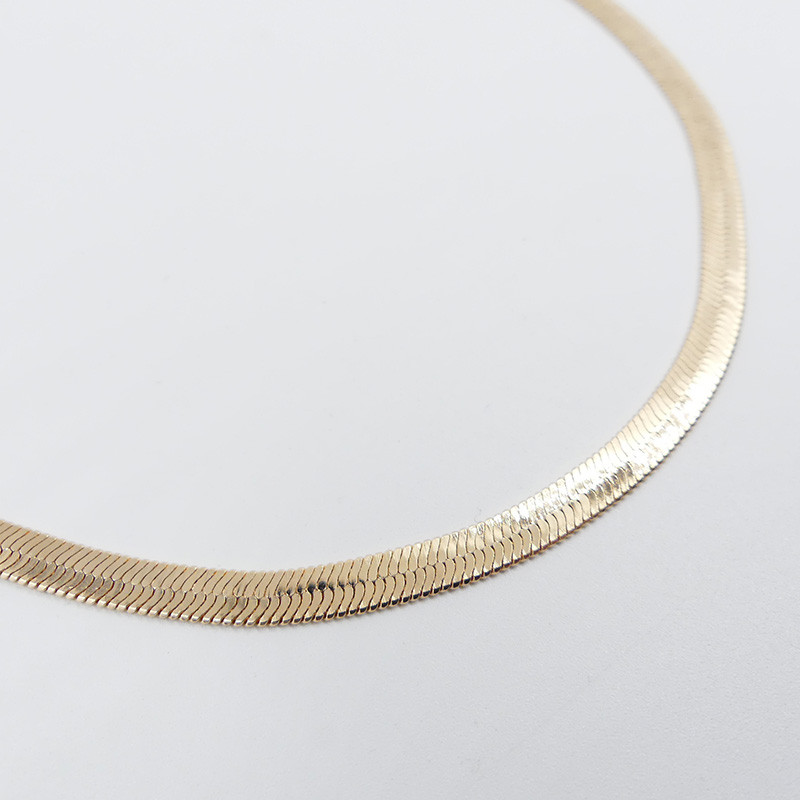 Collier Plaqué Or maille serpent Large