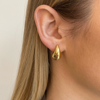 Boucles d’oreilles acier doré 18 mm forme goutte