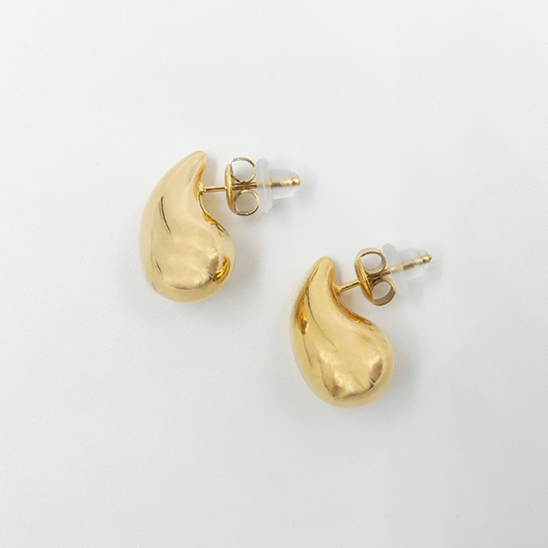 Boucles gouttes dorées femme acier inoxydable