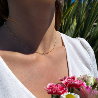 Collier Plaqué or Boules