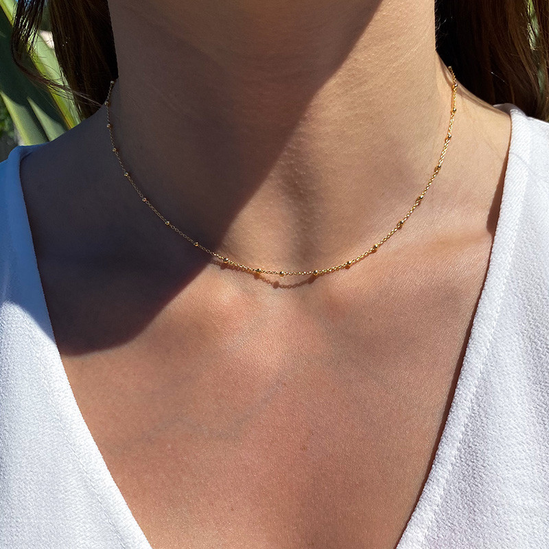 Collier Plaqué or Boules
