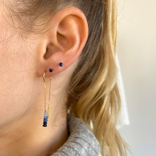 Clous en or 18 carats et Saphir