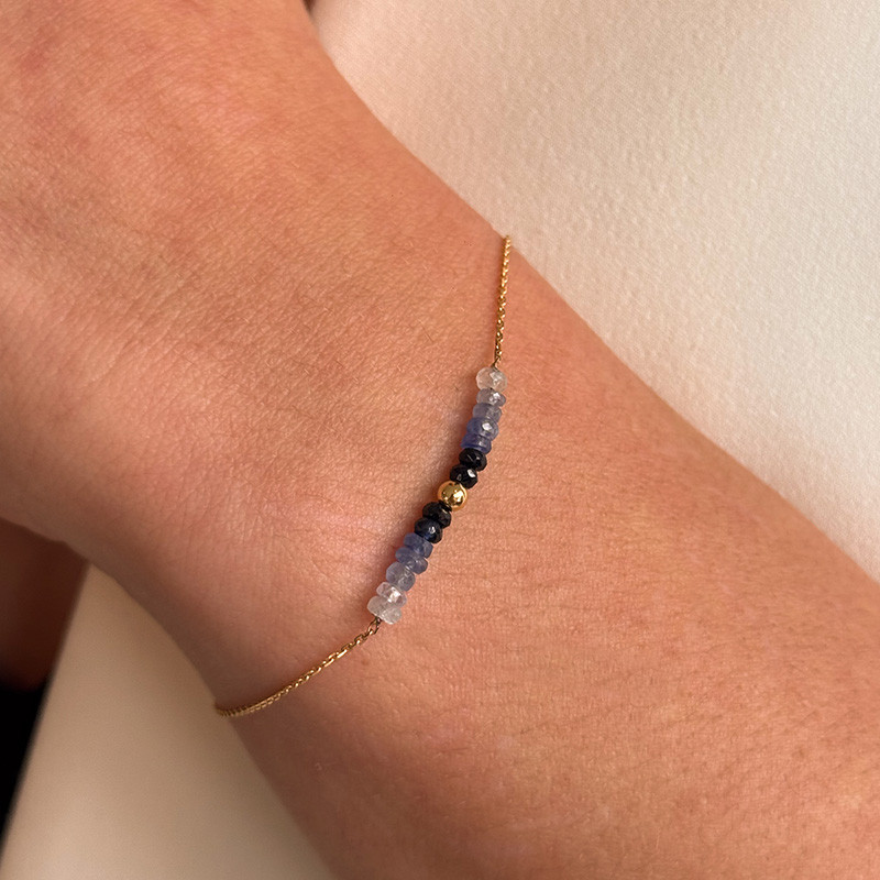 Bracelet or 18 carats et Saphir