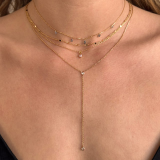 Collier or 18 carats gouttes saphir bleu