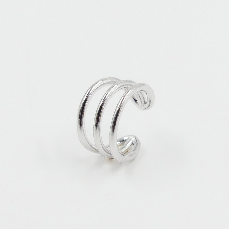 Earcuff Argent triple rangs