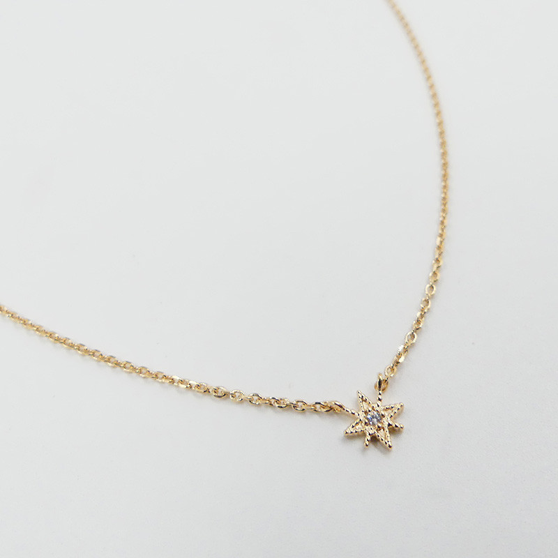 Collier Plaqué Or Etoile strass