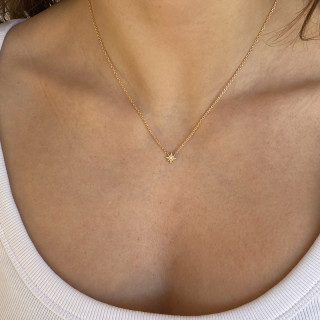 Collier Plaqué Or Etoile strass