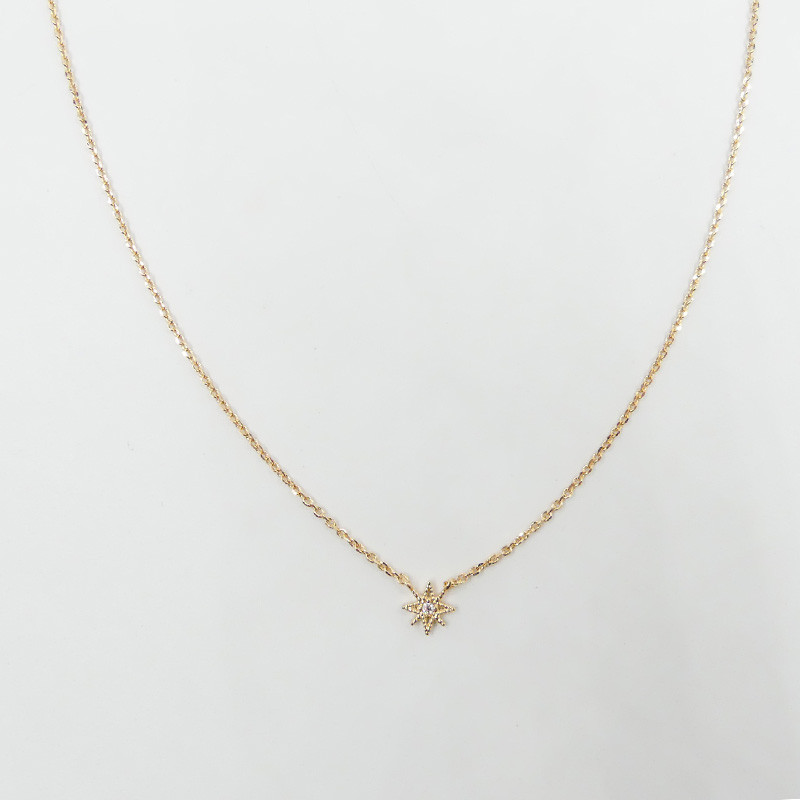 Collier Plaqué Or Etoile strass