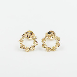 Clous plaqué or couronne de fleurs