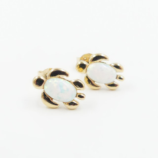 Clous d'oreilles enfant plaqué or tortue