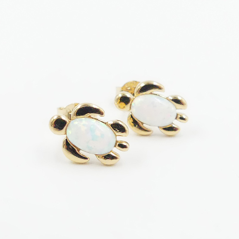 Clous d'oreilles enfant plaqué or tortue
