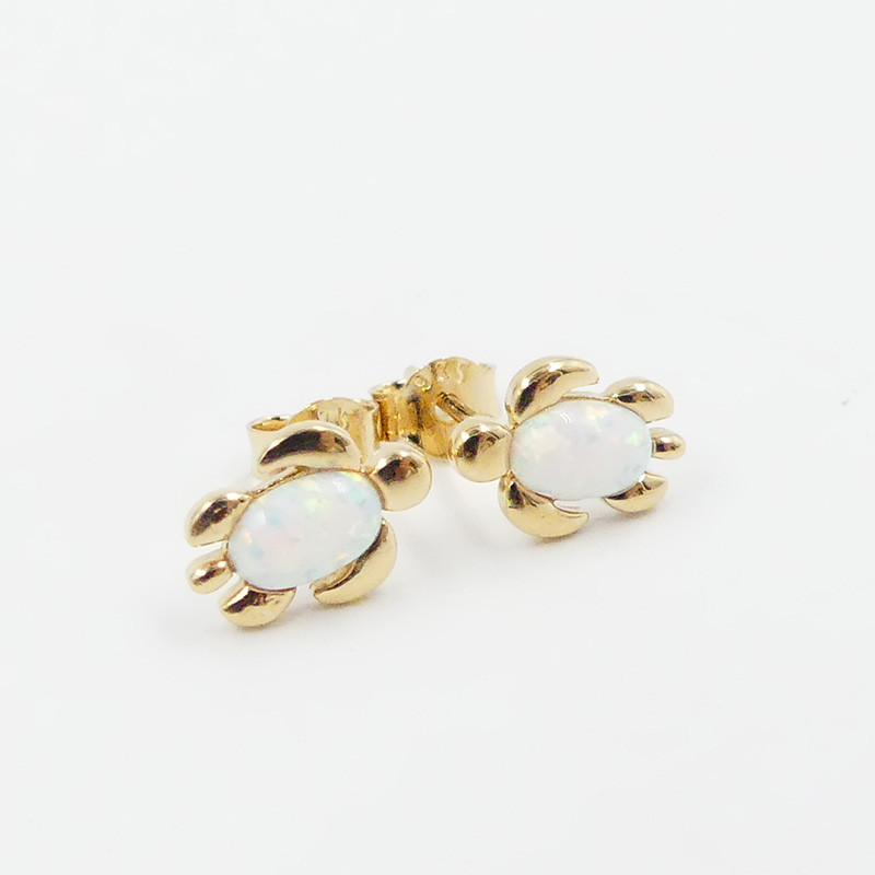 Clous d'oreilles enfant plaqué or tortue