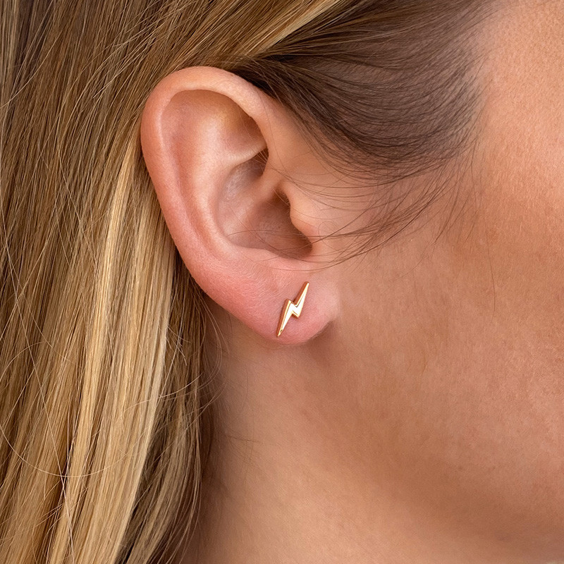 Clous plaqué or éclair blanc