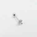 Piercing argent solitaire strass