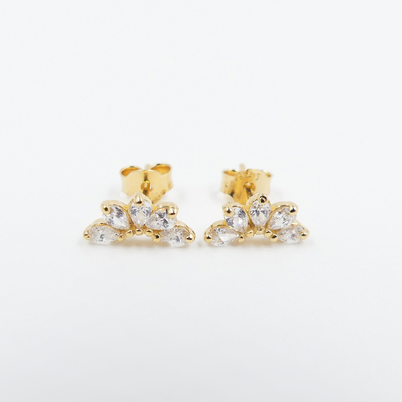 Clous d'oreilles Dorés arc strass