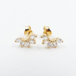 Clous d'oreilles Dorés arc strass
