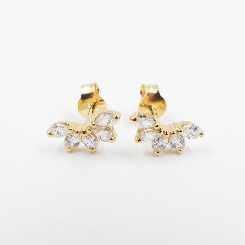 Clous d'oreilles Dorés arc strass