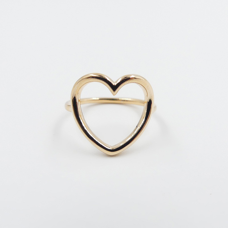 Bague dorée Coeur