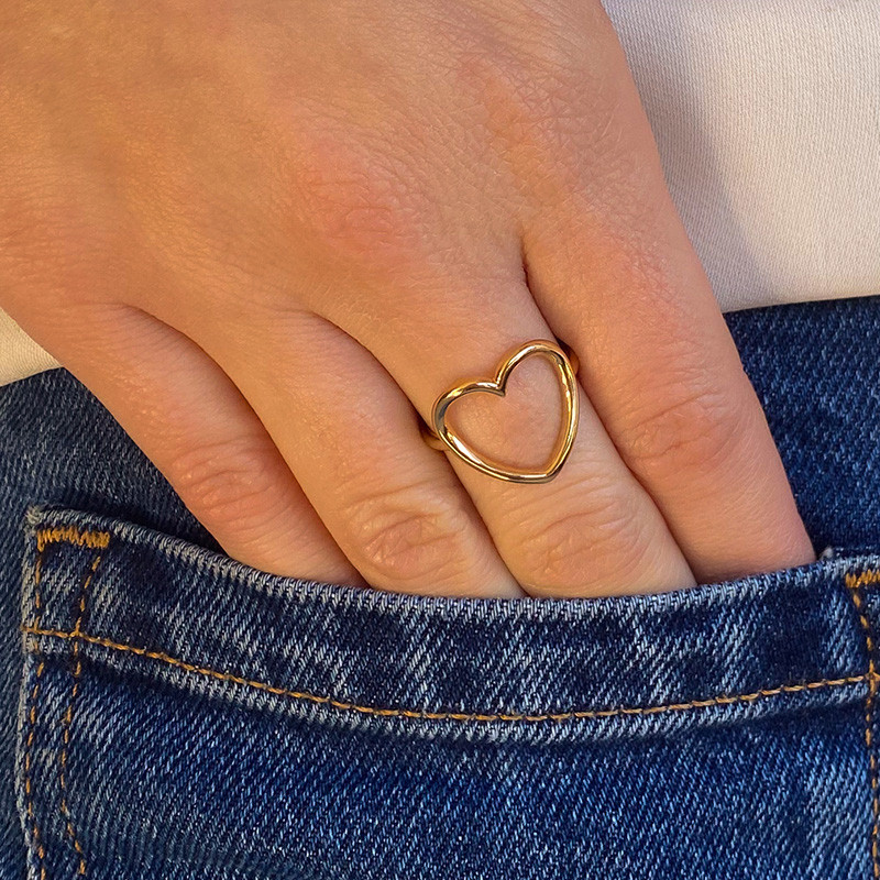 Bague dorée Coeur
